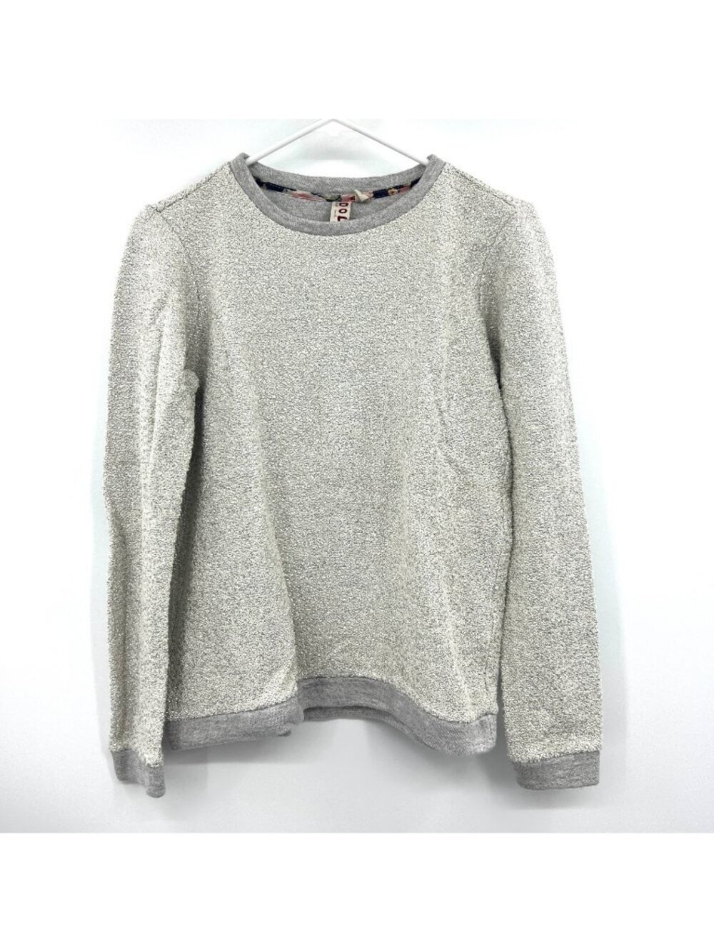 Anthropologie Dolan Gray Silver Shimmer Crewneck Sweatshirt Women's XS